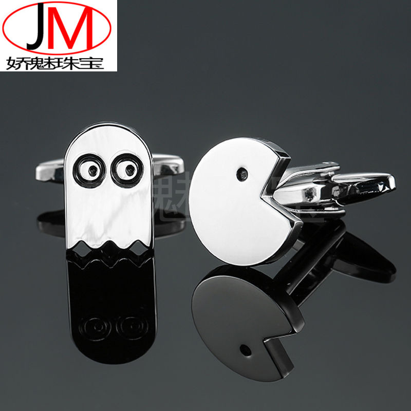 Charming jewelry brass material eating beans cufflinks personality men's French shirt cufflinks factory direct wholesale