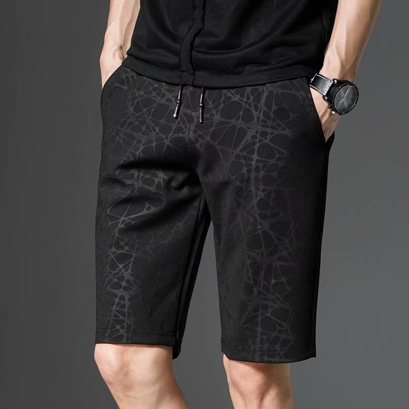 Camouflage dark flower breathable straight tube men's casual shorts sports men's five point casual pants