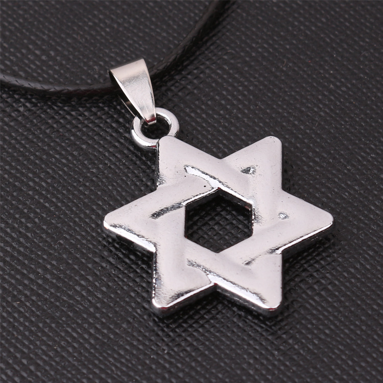 Titanium Steel Hexagram Pendant Necklace For Men Personalised_voghion.com