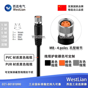 �S��M8�B�Ӿ�ֱ�^ĸ�^4о��������PVC��ɫ4��M8�A�T�Դ��̖���|