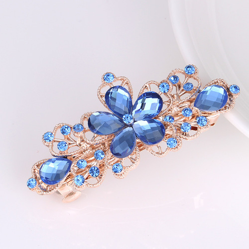 Hair clip hairpin for women girls hair accessories Small Rhinestone bow hairpin headdress crystal flower versatile top clip spring clip hairpin