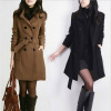 Slim long reversible woolen coat windbreaker