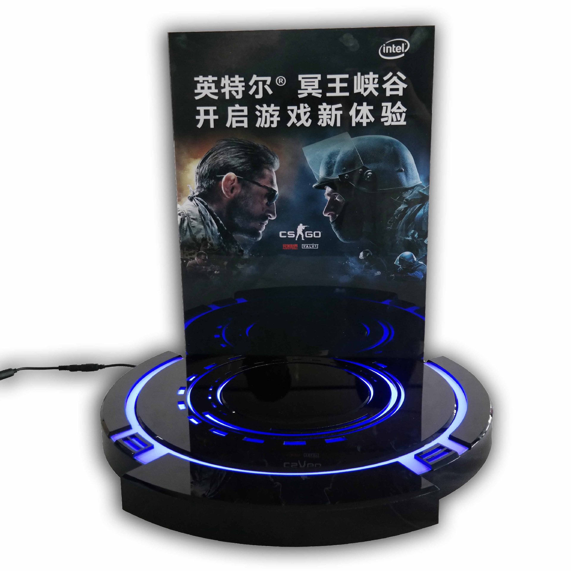 亚克力电脑展示架数码电子产品展架有机玻璃模型LED旋转展LED灯箱