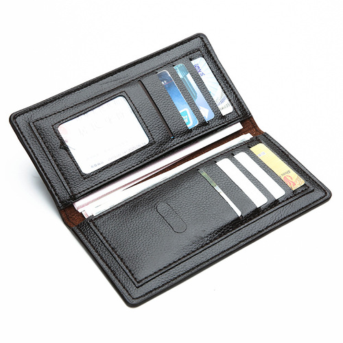 Vintage Men's Wallet Wholesale Long Soft Leather Slim Wallet Simple Card Holder Student Pocket Money Clip