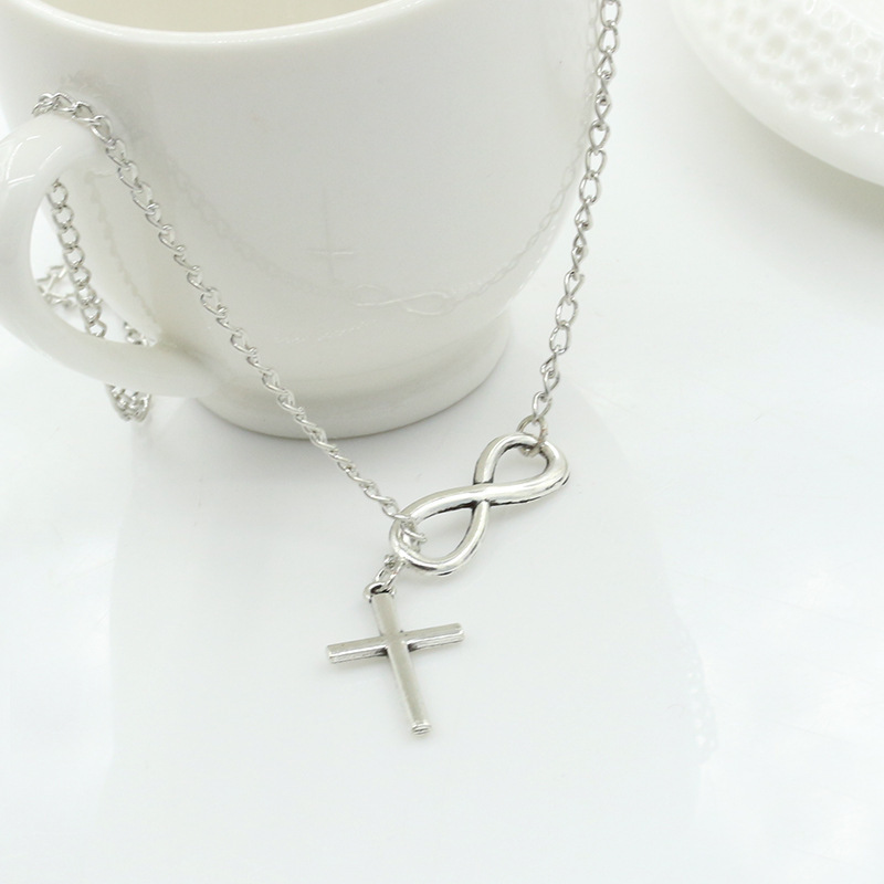 Necklace 8 Character Cross Necklace Ladies Clavicle Chain Digital Necklace Wholesale display picture 7