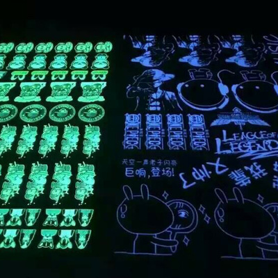 Guangdong Hot stamping Offset Thermal transfer Hot stamping Stamping Trademark Blue and green Noctilucent Hot stamping Reflective Sticker