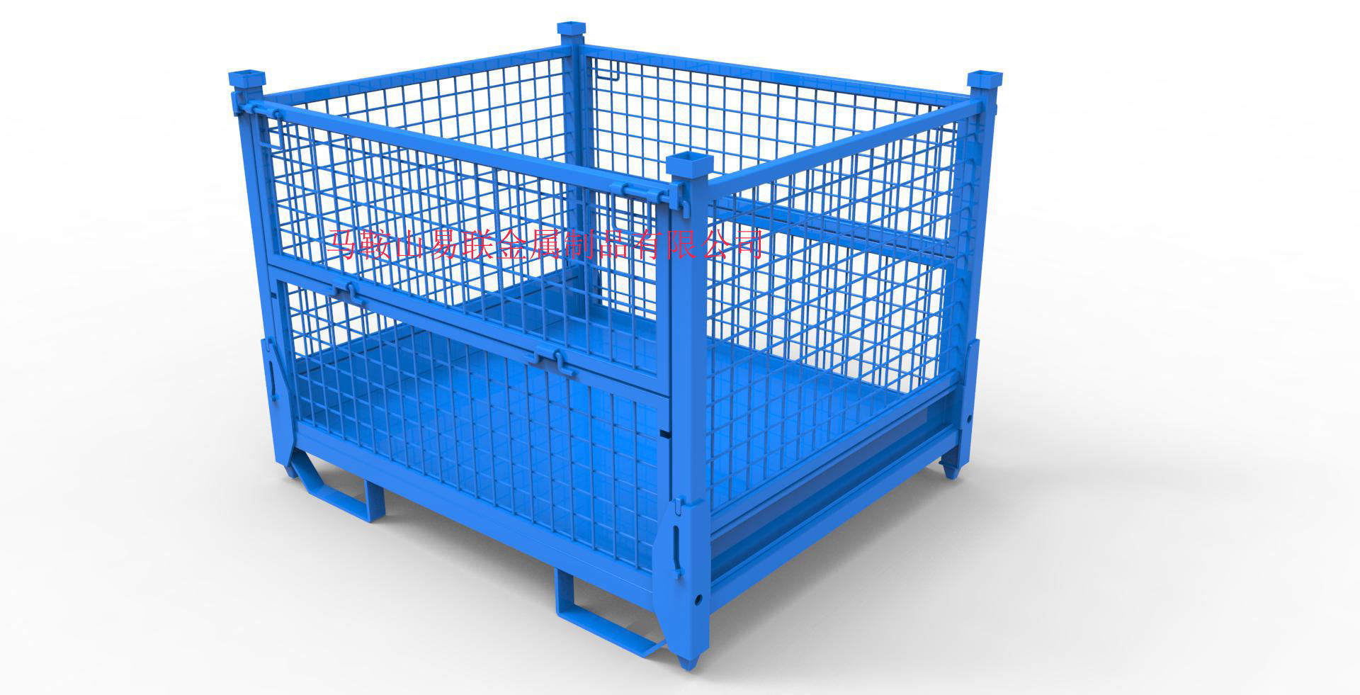 易联批发金属周转箱 可折叠 铁框 铁箱 青岛 宁波金属料箱可堆垛