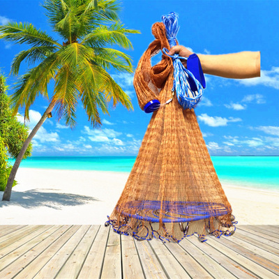 第四代飞盘式撒网渔网抛网手撒手抛网鱼网捕鱼易抛网旋网一件代发