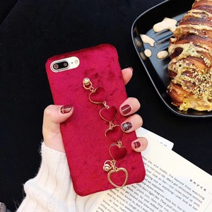 Love bracelet Apple XS Max red plush case for women’s iPhone 8 plus