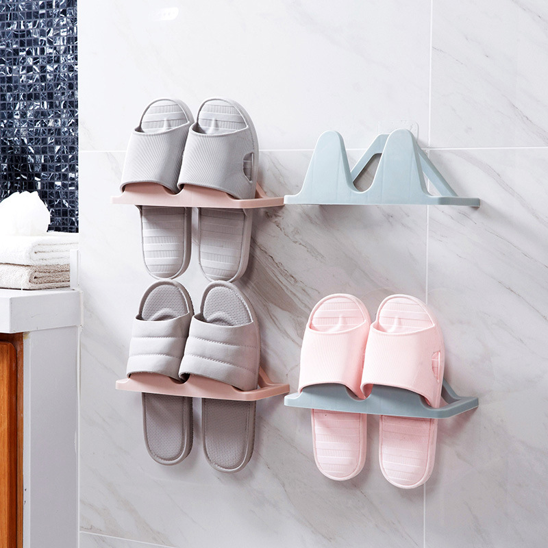 Cross border Wall mounted three-dimensional shoe rack No trace Wall Non destructive slipper Storage rack Simplicity originality