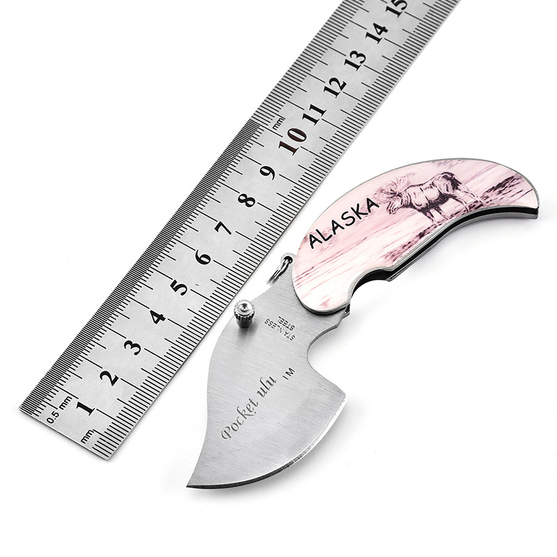 不锈钢迷你滴胶四兽树叶小刀折叠刀随身携带折刀开刃折叠式可折叠