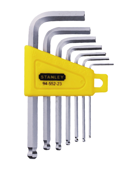 英制短柄球头内六角扳手,7件套/史丹利