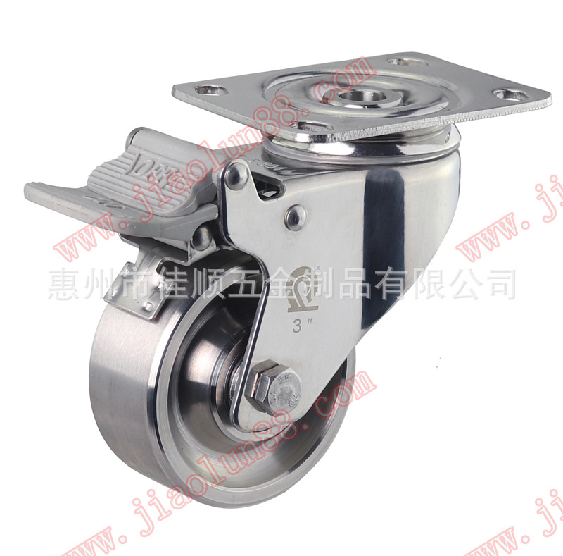 全不锈钢万向轮带刹车（SUS304）|不锈钢脚轮|山东日照不锈钢脚轮