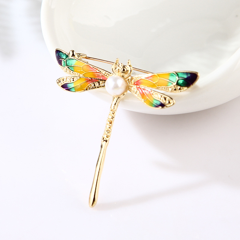 Lanhao tendenza moda giapponese e coreana temperamento atmosfera personalità creativo cartone animato carino insetto libellula spilla spilla accessori_voghion.com