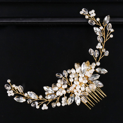 Hairpin hair clip hair accessories for women Headdress pin Pearl Hair Comb Wedding Dress Accessories pan hair headdress