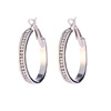 Fashionable earrings stainless steel, golden accessory, European style, diamond encrusted, wholesale
