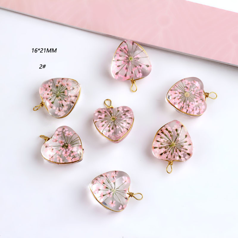 5g Weight Pendant, Earring Findings Jewelry Making Type pendant, Drop Earrings, Earrings Classification 5 PCS/Package Quantity Glass, glass Material Flower, Transparent Pattern Spring&Summer Season Plating Design Cute, Classic Style Style 5 PCS/Package Glass Glass Flower Transparent Pendant Earring Findings Pendant Drop Earrings Earrings 6