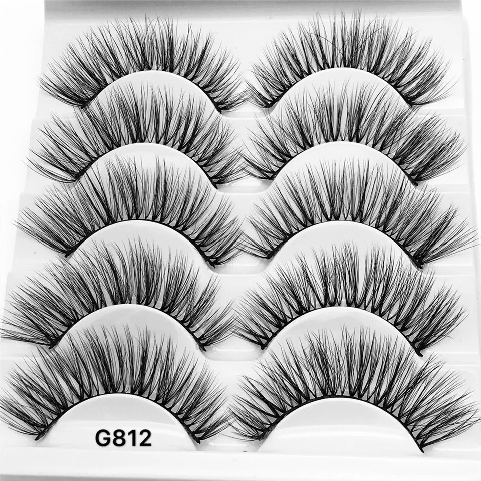 Mode Nerz Haar 5 Paare Starke Natürliche Nude Make-up Falsche Wimpern display picture 18