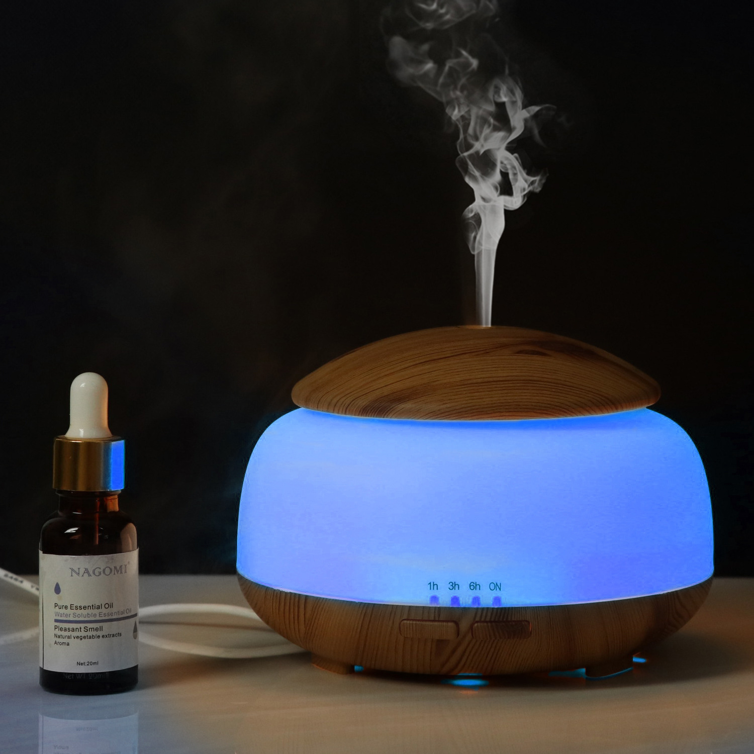 300ml Aroma Essential Oil Diffuser Ultrasonic Air Humidifier With Wood