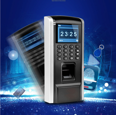 指紋門禁系統套裝密碼刷卡考勤門禁壹體機玻璃門電插鎖中控F7同款