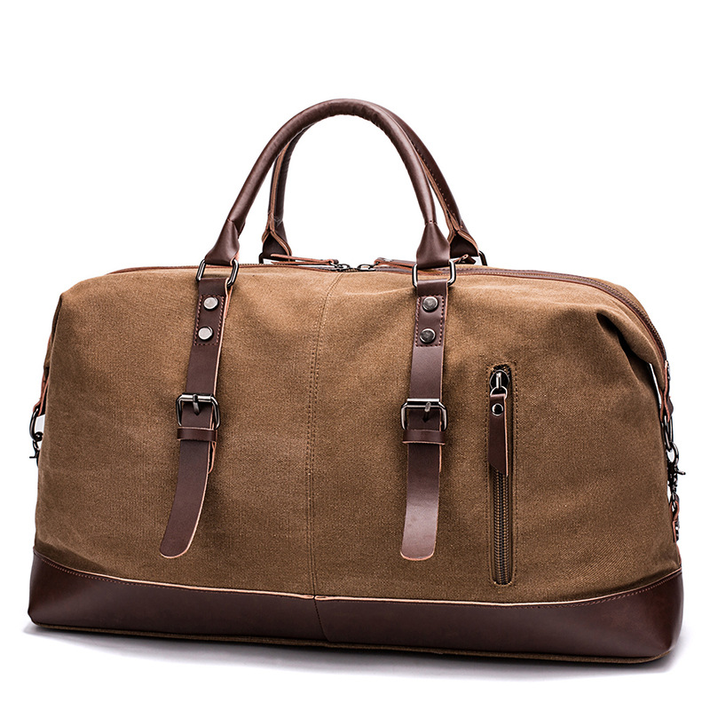 Canvas Travel Bag Men's Artificial Leath...