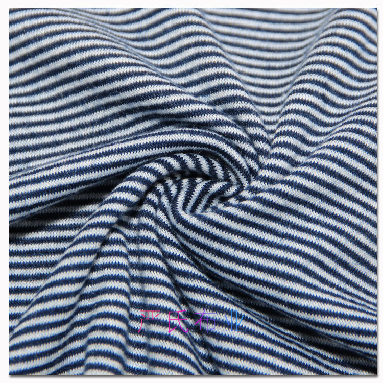 现货供应 涤氨牙签条单面色织拉架汗布 彩条童装T恤针织面料