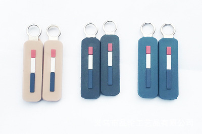 customized 5 clothing environmental protection pvc Soft glue Slider Handbags Zipper head Tab