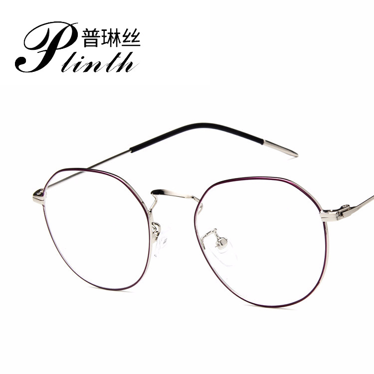 2018 retro metal round frame flat lens 9977 Korean version versatile eyeglass frame art with myopia spectacle frame kickoff