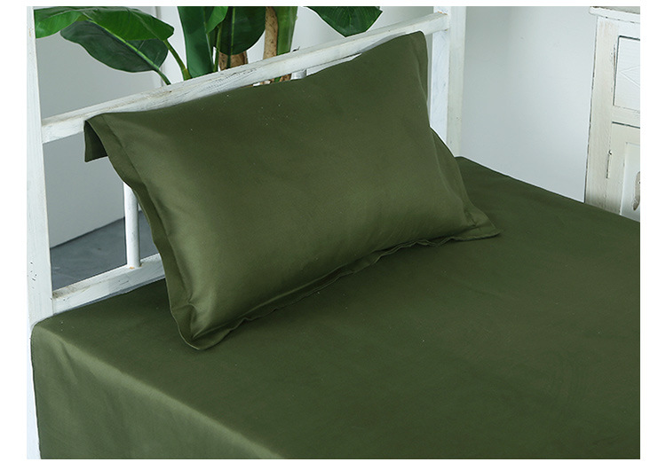 学生军训床上用品,军绿色三件套