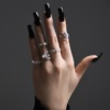 Retro set, ring with crystal, European style, boho style