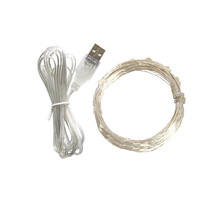 5米50灯LED银线铜线灯串 USB安全低压5V暖白彩色小串灯
