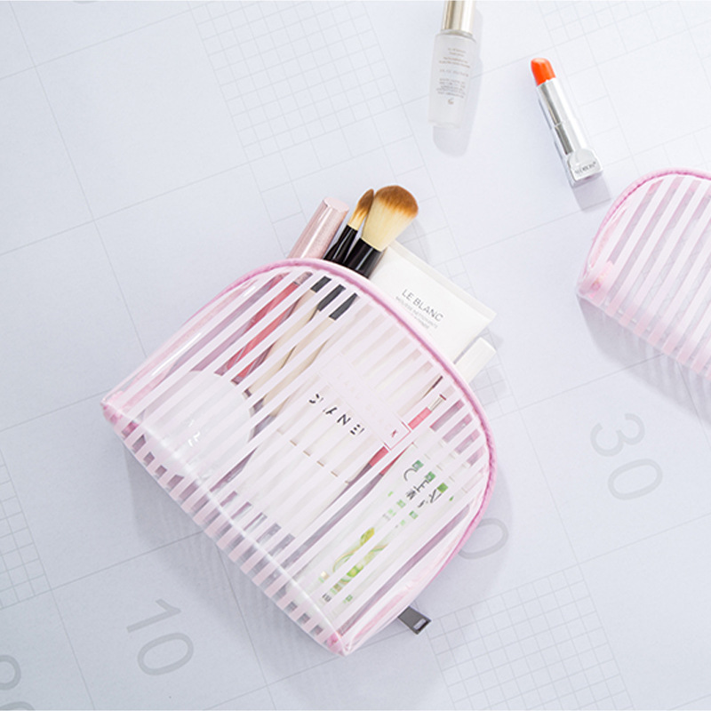 Stripe transparent cosmetic bag Home vis...