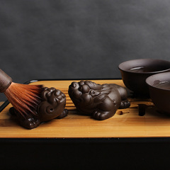 Dehua original ore cinnabar mud purple sand Pixiu tea pet tea set tea ceremony accessories home office tea tray decoration ornaments