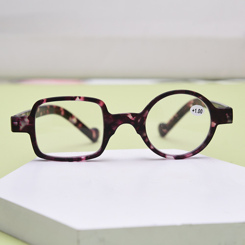 High-definition retro men's and women's old-fashioned glasses, fashionable, ultra-light and comfortable old-light glasses, square-frame women's flower glasses, flat glasses