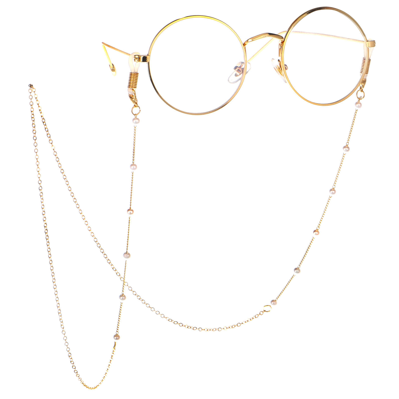 High-end Gold Plating Gold Pearl Glasses Lanyard Sunglasses Myopia Presbyopic Anti-lost Glasses Cord Eyeglasses Chain display picture 3