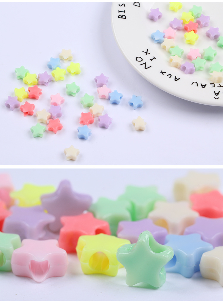 Direct sales and wholesale of four types of straight-hole and large-hole acrylic diy handcrafted beaded materials for children's educational toys detail image 7