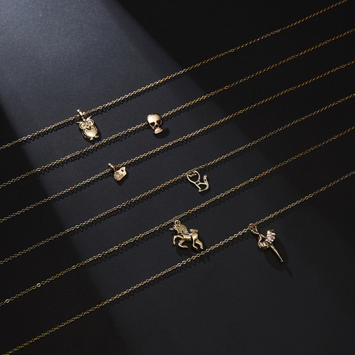 Korean style simple jewelry foreign trade jewelry Life is magical paper card pony alloy necklace low price wholesale