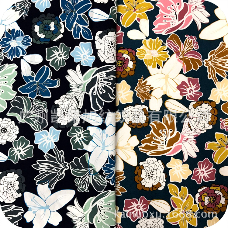 全棉平纹印花面料 欧美连衣裙印花布 童装衬衫服装印花现货面料布