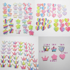 DIY jewelry accessories laser-cut mixed-color pentagram crown heart children's hair accessories hair clips baking accessories