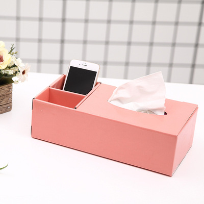 粉红色纸质纸巾盒办公室抽纸盒客厅餐厅餐巾纸盒彩色生产批发定制