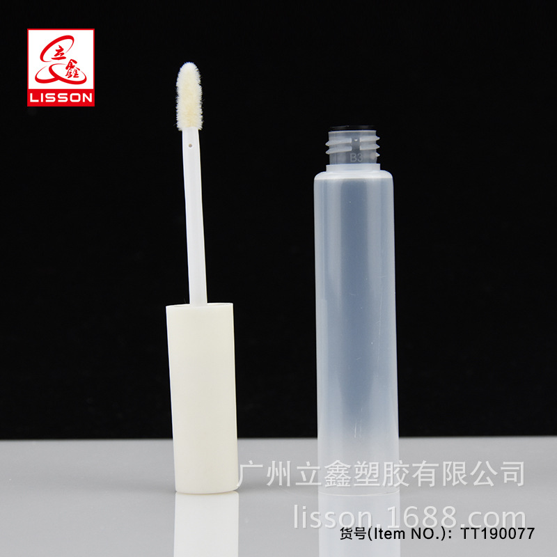 定制化妆品刷杆软管10ml透明唇彩管 植绒头刷杆唇釉唇彩口红软管