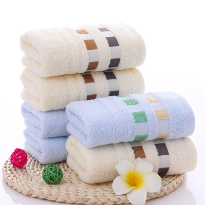 素色格子纯棉毛巾 断档90克柔软吸水洗脸巾批发定制logo厂家直销