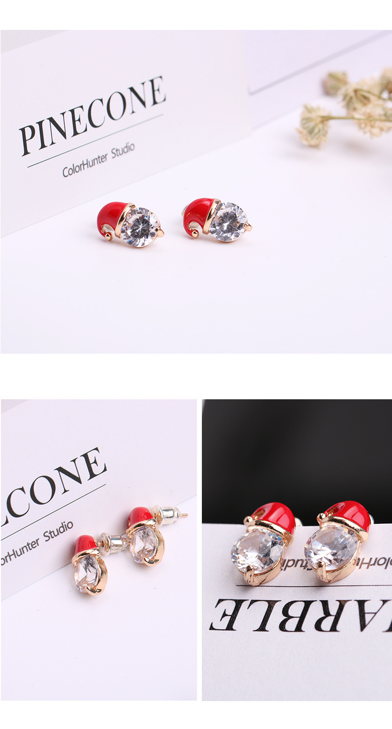 Fashion Snowman Alloy Inlay Rhinestones Women's Earrings Ear Studs 1 Pair display picture 3