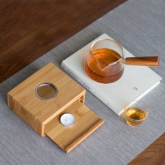 竹製溫茶器蠟燭玻璃茶壺加熱底座保溫暖茶爐壺煮茶器煮茶爐