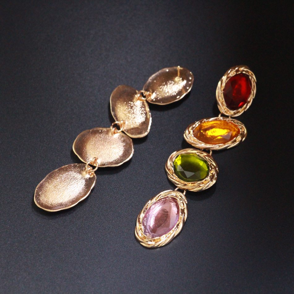 Plating Design 1 Pair Fashion Color Block Glass Plating Women's Drop Earrings