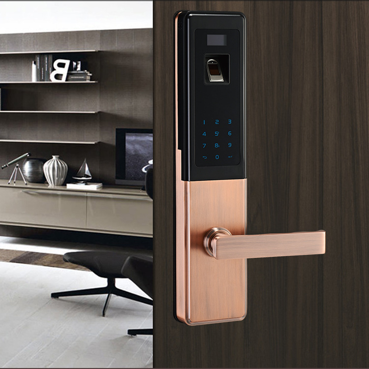 家用防盗门电子锁指纹 别墅智能OEM指纹门锁 厂家批发定制|ms