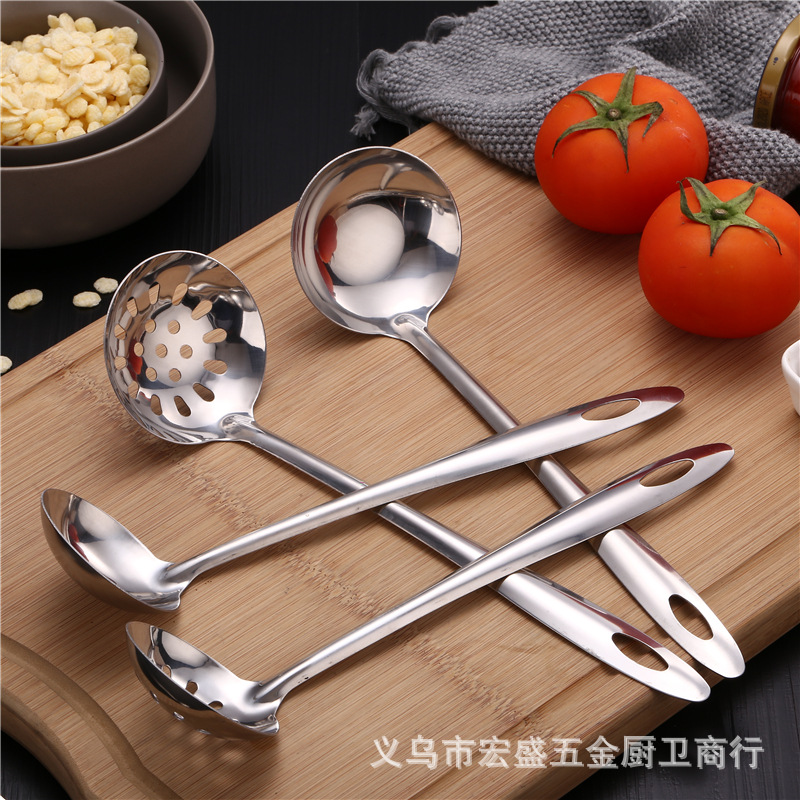 跨境专供厨房火锅汤勺汤漏加厚无磁不锈钢火锅用品二件套烹饪工具详情图14