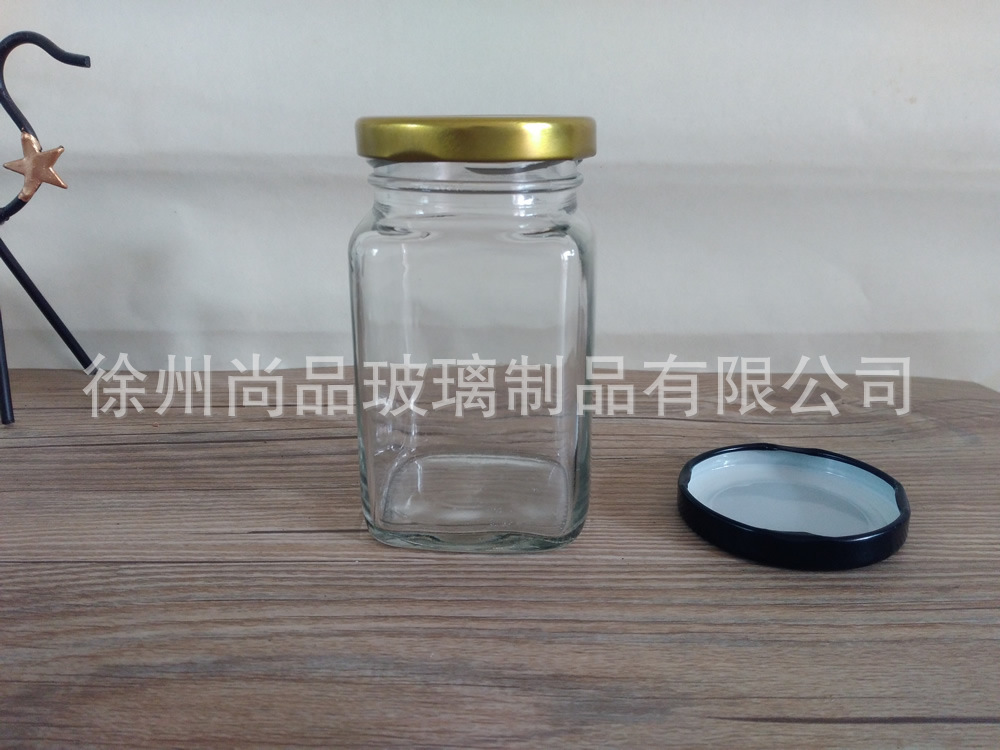 厂家定制 新款250ML玻璃方酱菜瓶 腐乳方瓶 果酱蜂蜜玻璃瓶