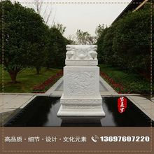 汉白玉石雕 汉白玉古建筑雕塑 古代景观小品石雕