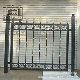 成都别墅铁艺护栏花式庭院围栏古铜色金色 厂区花园隔离护栏图片